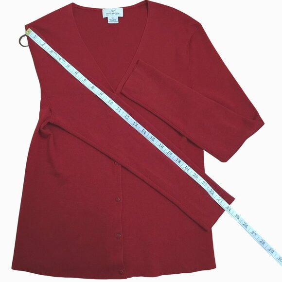 BROOKS BROTHERS 346 Fine Italian Merino Wool Cardigan M Red UK Made Classic - Picture 5 of 7